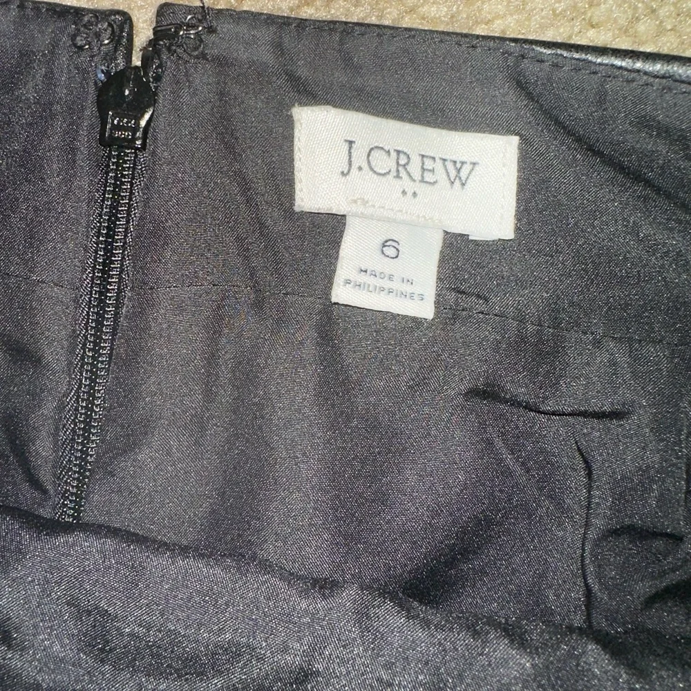 Jcrew Factory Black Faux Leather A-Line Skirt